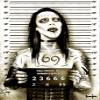 MM by Marcus Jones Marilyn Manson Mugshot Tattoo Unstretched Canvas Art Print view 1