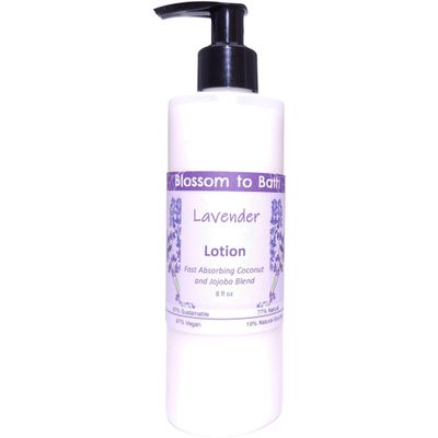 Blossom to Bath Lavender Lotion (8 Ounce) - Pure Essential Oil Fragrance - Absorbs Quickly with a Relaxing Comforting Scent