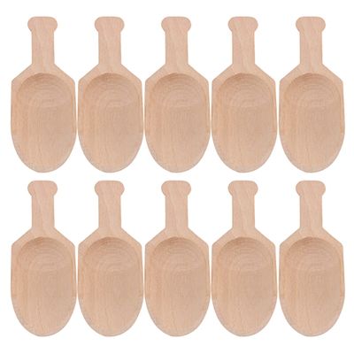 Bstinay 10PCS Mini Beech Wood Small Scoops for Bath Salts
