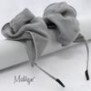 Motique Accessories Chiffon with Trim Bow Headband for Girls - Grey view 4