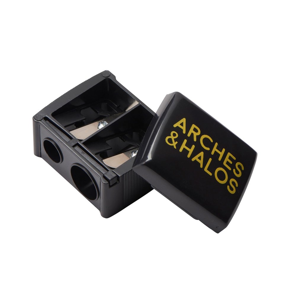 Arches and Halos Eyebrow Pencil Sharpener - Makeup Pencil Sharpener with Stainless Steel Blade for Precision Brow Shaping and Highlighting - 1 pc