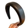 ShungFun Women Fashion Large Wide Soft Sponge Leather Headbands Antislip Hair Bands Hair Hoop Hair Clasp for Lady Girls Hair Accessories (Black) view 1