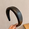 ShungFun Women Fashion Large Wide Soft Sponge Leather Headbands Antislip Hair Bands Hair Hoop Hair Clasp for Lady Girls Hair Accessories (Black) view 2
