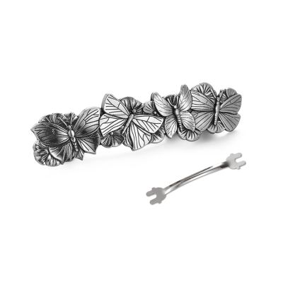 Amaxer Viking Gold Silver Barrettes for Women Girls Celtic Hair Clips for Thick Thin Hair Vintage French Hair Clips Hair Styling Accessories (Silver-Butterfly)
