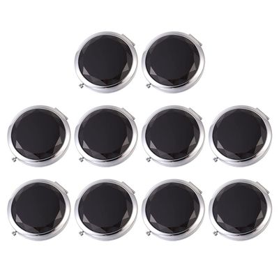 Beaupretty 10pcs Double-Sided Handheld Makeup Mirror Compact Travel Cosmetic Mirror Design Finish for Women of All Ages