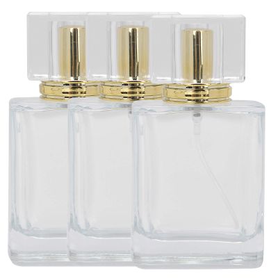 50ml Perfume Bottle - Glass Spray Perfume Bottle with Spray Applicator Empty Atomizer Bottle Perfume Refillable Bottle Liquid Container Transparent Perfume Spray Perfume Atomizer Bottle(03)