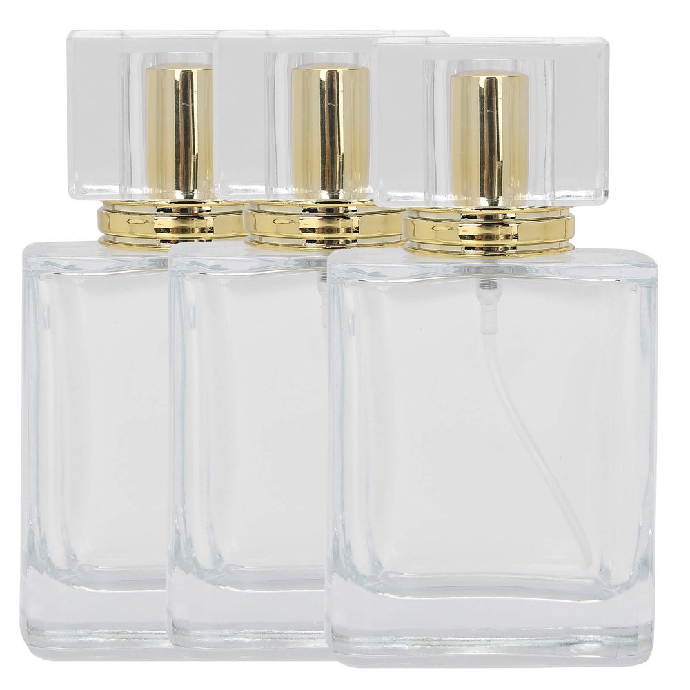 50ml Perfume Bottle - Glass Spray Perfume Bottle with Spray Applicator Empty Atomizer Bottle Perfume Refillable Bottle Liquid Container Transparent Perfume Spray Perfume Atomizer Bottle(03)