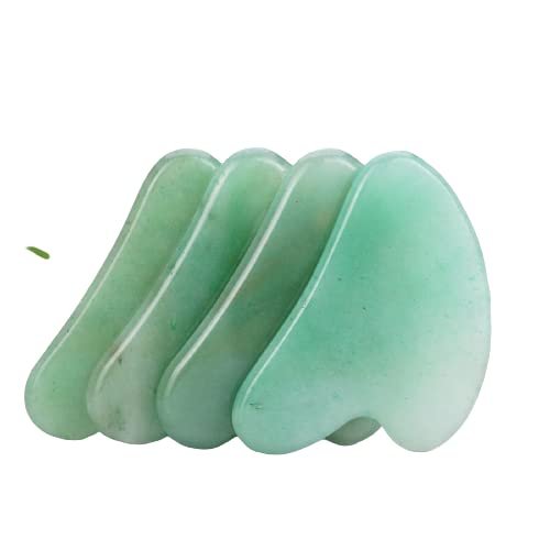 Authentic Gua Sha Jade Stones Asian Owned, GuaSha Facial Tool, Face Body Massage SPA Acupuncture Therapy Trigger Point Treatment (Aventurine)