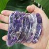 Authentic Gua Sha Jade Stones Asian Owned, GuaSha Facial Tool, Face Body Massage SPA Acupuncture Therapy Trigger Point Treatment (Amethyst) view 4
