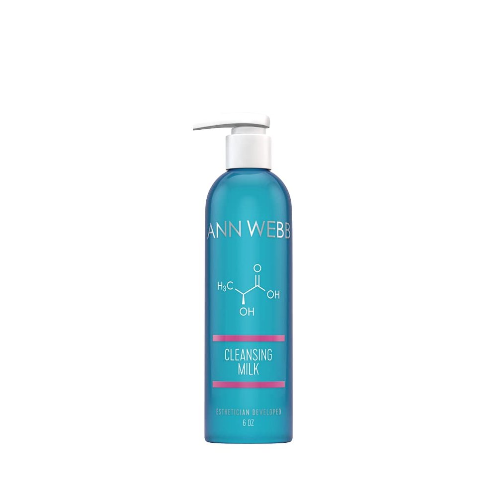 Ann Webb Facial Milk Cleanser - Gentle Daily Face Wash for All Skin Types. Thick, Hydrating, Moisturizing Cleanser w/Lactic Acid AHA Nourish & Rejuvenate 6oz