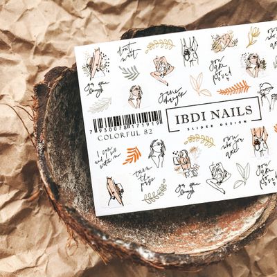 IBDI Leaf and Fashion Nail Decals / Sliders #Colorful 82 for Manicure or Pedicure, Decal for Nails, Slider for Manicures and Pedicures, Nail Art
