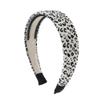 1.5 Inch Padded Headband with Velour Leopard Print - Cream view 1