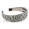 1.5 Inch Padded Headband with Velour Leopard Print - Cream view 2