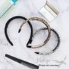1.5 Inch Padded Headband with Velour Leopard Print - Cream view 4