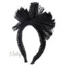 Motique Accessories Tulle Bow Headband with Velvet Leopard Print - Black view 2