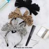 Motique Accessories Tulle Bow Headband with Velvet Leopard Print - Black view 4