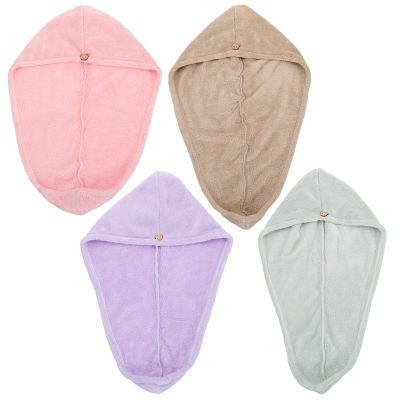 Beaupretty 4pcs Quick Drying Hair Towels for Women Ultra Absorbent Microfiber Hair Drying Caps Lightweight for Bath Gym Travel Solid Colors
