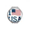 I Love USA America Flag Culture Hand Compact Mirror Round Portable Pocket Glass view 1