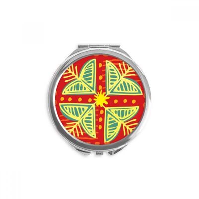Flowers s Mexico Totems Ancient Civilization Hand Compact Mirror Round Portable Pocket Glass