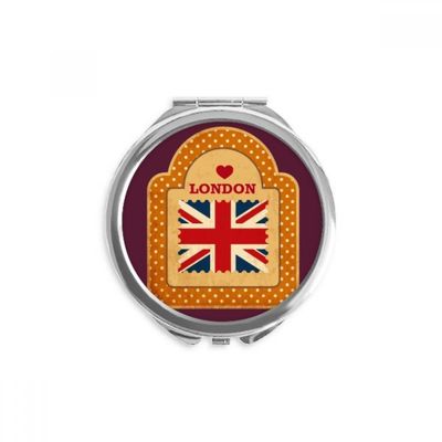 Point UK London Stamp Union Jack Hand Compact Mirror Round Portable Pocket Glass