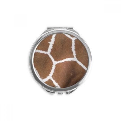 Giraffe Feather Design Hand Compact Mirror Round Portable Pocket Glass