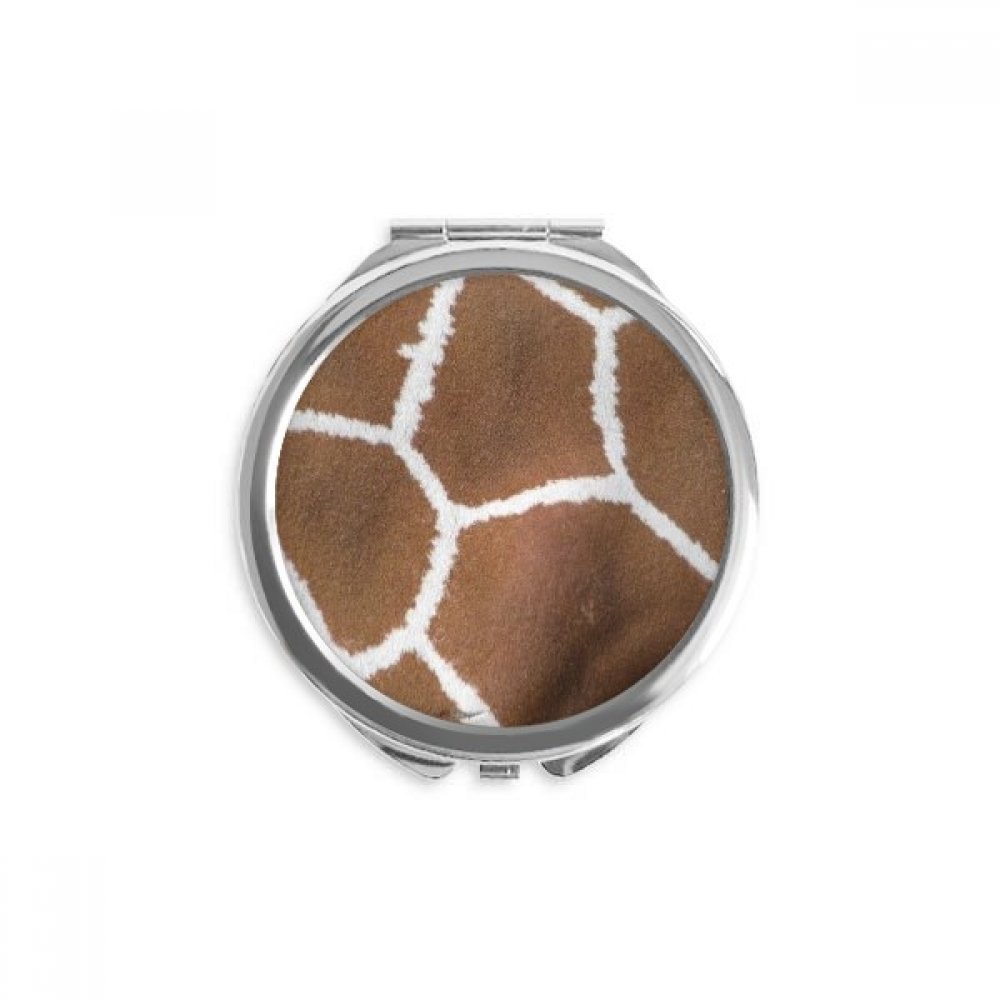 Giraffe Feather Design Hand Compact Mirror Round Portable Pocket Glass