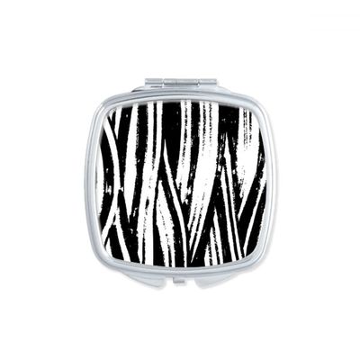 Brushwork Vertical Line Texture Mirror Portable Compact Pocket Makeup Double Sided Glass