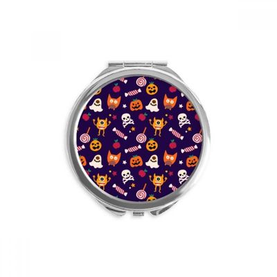 Pumpkin Happy Ghost Fear Halloween Hand Compact Mirror Round Portable Pocket Glass