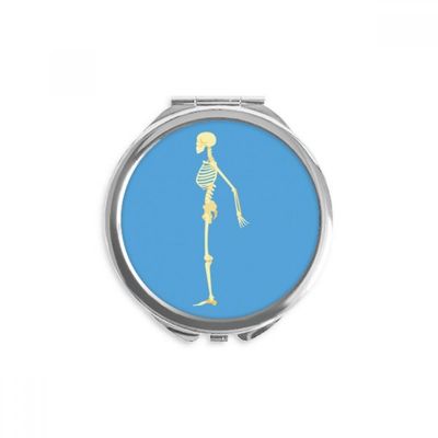Human Side Bone Illustration Hand Compact Mirror Round Portable Pocket Glass