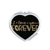 Love You Forever Gold Quote Style Mirror Heart Portable Hand Pocket Makeup view 1