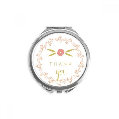 Thank s Art Pattern Hand Compact Mirror Round Portable Pocket Glass