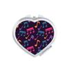 Colourful Music Notes Black Mirror Heart Portable Hand Pocket Makeup view 1