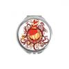Japan Red Illustration Hand Compact Mirror Round Portable Pocket Glass view 1