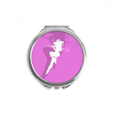 Plump Long Leg Girl Hand Compact Mirror Round Portable Pocket Glass