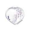 Flappg Purple Music Notes White Mirror Heart Portable Hand Pocket Makeup view 1