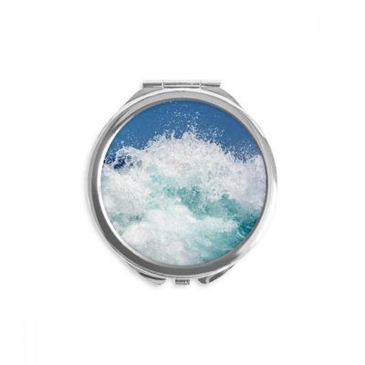 Science Nature Ocean Water Sea Wave Picture Hand Compact Mirror Round Portable Pocket Glass