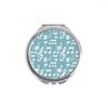White Music Notes Bar Blue Hand Compact Mirror Round Portable Pocket Glass view 1