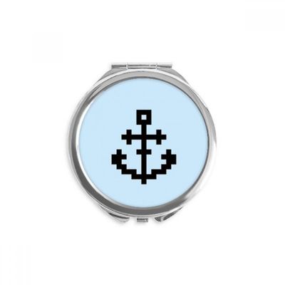 Summer Sail Sailors Ship Pixel Hand Compact Mirror Round Portable Pocket Glass