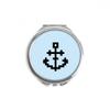 Summer Sail Sailors Ship Pixel Hand Compact Mirror Round Portable Pocket Glass view 1