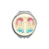 Painting Colorful Yellow Flower Hand Compact Mirror Round Portable Pocket Glass view 1