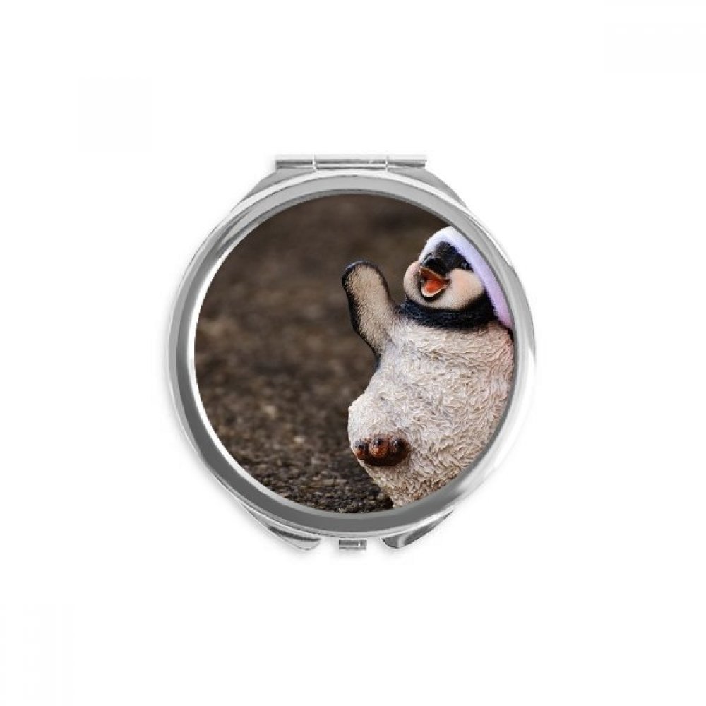 Antarctic Penguin mas Cap Nature Hand Compact Mirror Round Portable Pocket Glass