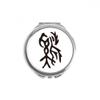 Bones Inscriptions Chinese Zodiac Rooster Hand Compact Mirror Round Portable Pocket Glass view 1