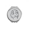 Reflection Black Cute Chat Happy Pattern Hand Compact Mirror Round Portable Pocket Glass view 1