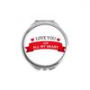 Valentine Love You with All My Heart Hand Compact Mirror Round Portable Pocket Glass view 1