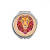 Colourful Lion Animal Box Stitching Hand Compact Mirror Round Portable Pocket Glass view 1