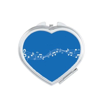Blue Music Movg 5-le Staff Mirror Heart Portable Hand Pocket Makeup