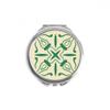 Talavera Style Decorative Green Pattern Hand Compact Mirror Round Portable Pocket Glass view 1