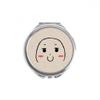 Shy Adorable Black Happy Pattern Hand Compact Mirror Round Portable Pocket Glass view 1