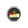 China Map Bamboo Yellow China Town Hand Compact Mirror Round Portable Pocket Glass view 1