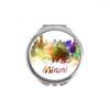 Mia America City Watercolor Hand Compact Mirror Round Portable Pocket Glass view 1